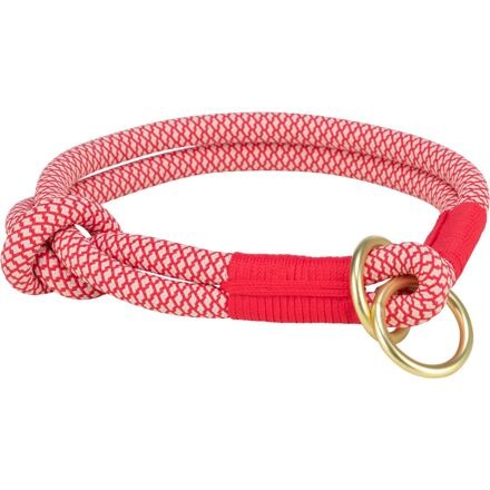 Papírenské zboží - Soft Rope kulatý polostahovací obojek, červená/krémová M: 45 cm/ 10 mm