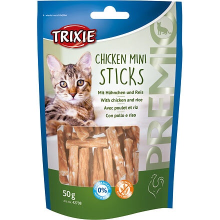 Papírenské zboží - Premio MINI STICKS - mini tyčinky kuřecí s rýží 50 g 