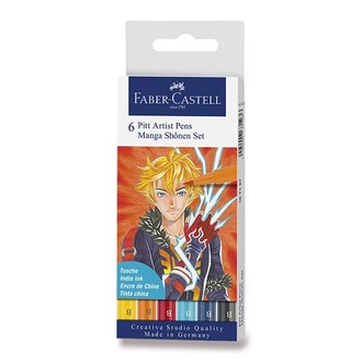 Papírenské zboží - Popisovač Faber-Castell Pitt Artist Pen Manga 6 kusů, Shonen