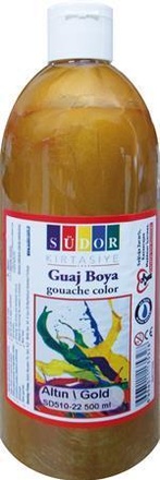 Papírenské zboží - Temperová barva, zlatá, 500ml, Südor