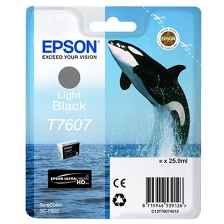 Papírenské zboží - Epson originální ink C13T76074010, T7607, light black, 25,9ml, 1ks, Epson SureColor SC-P6