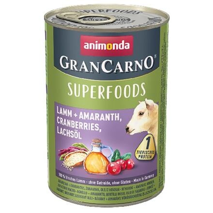 Papírenské zboží - GRANCARNO Superfoods jehněčí,amarant,brusinky,los.olej 400 g pro psy 